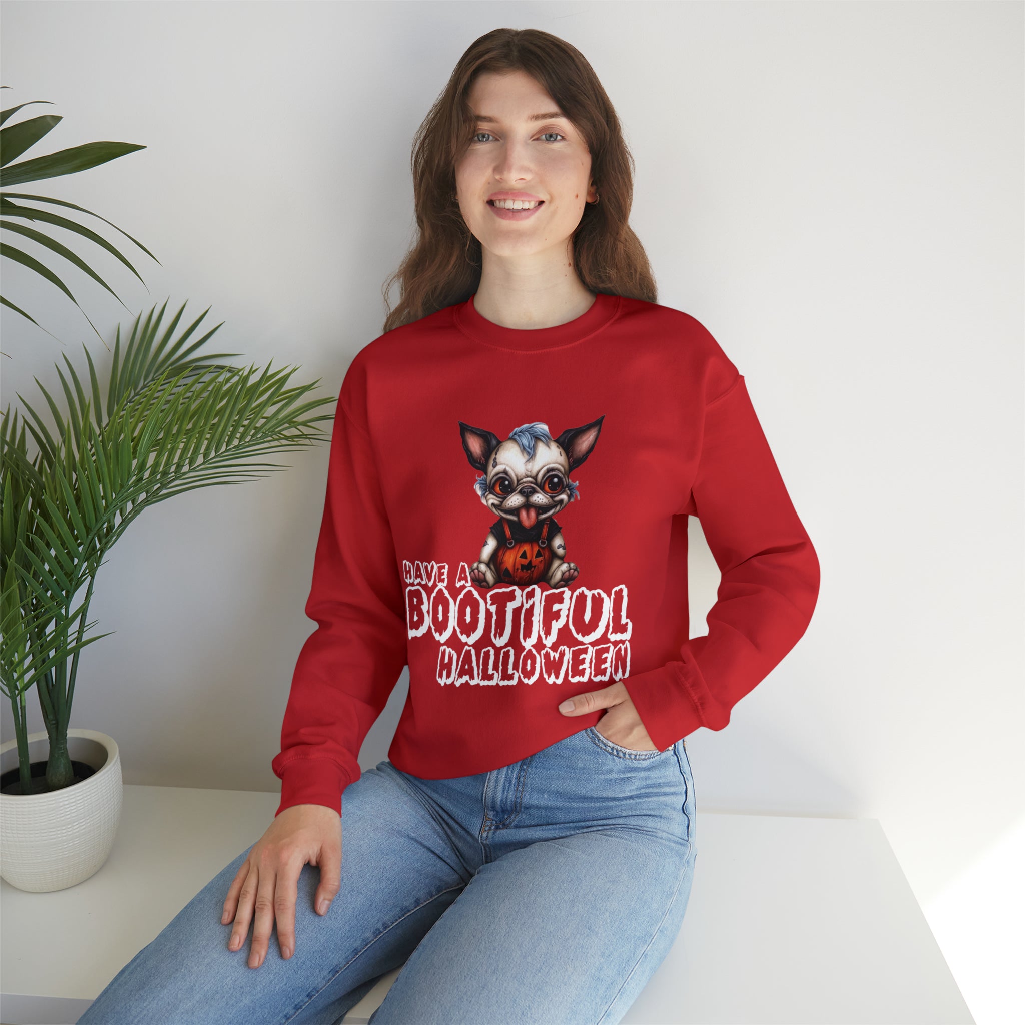 Minimal-Aesthetic Bootiful Halloween Unisex Sweatshirt for Pet Durable