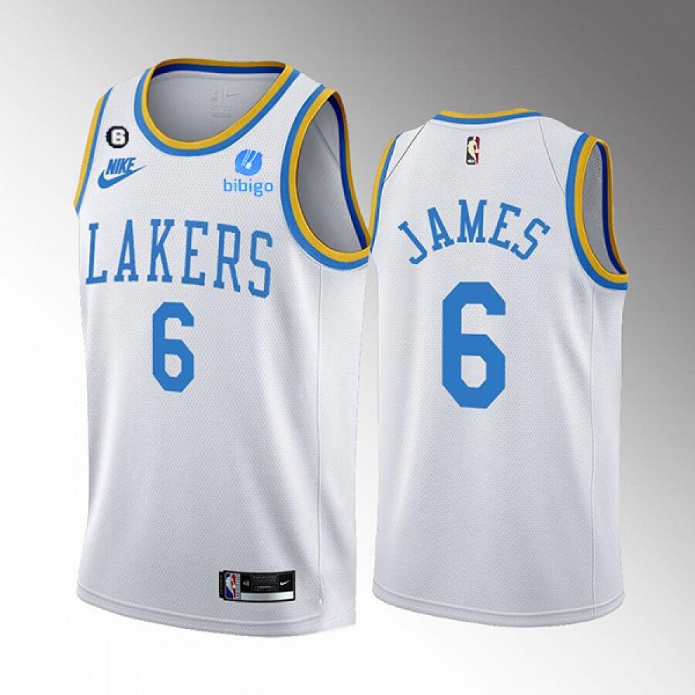 Los Angeles Lakers LeBron James6 Jersey White Classic Edition