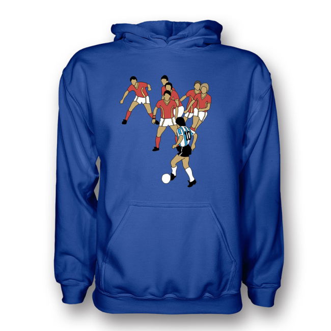 World-Class Elite Diego Maradona Goal Of Century Hoody (Blue) - Kids