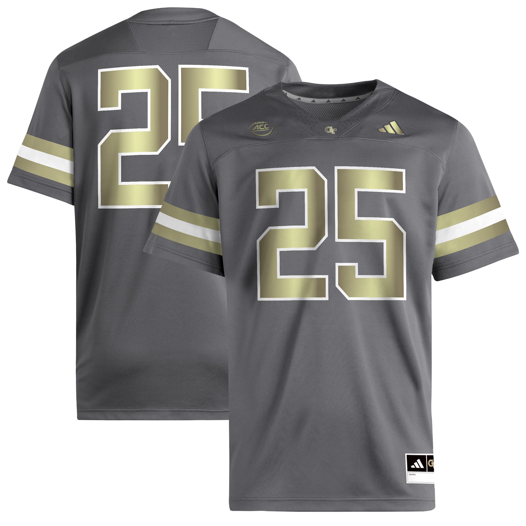 #25 Georgia Tech Yellow Jackets adidas Premier Jersey - Gray