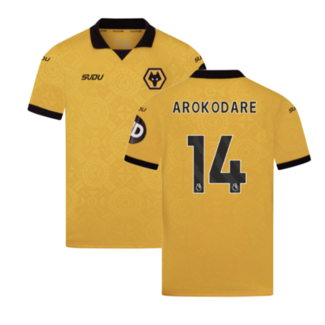 Kids Wolves EPL Team Sophisticated Home Football Shirt (Arokodare 14)