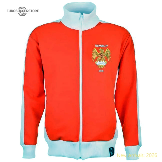 Official Manchester Reds 1958 Style Retro Track Top - Premium Quality