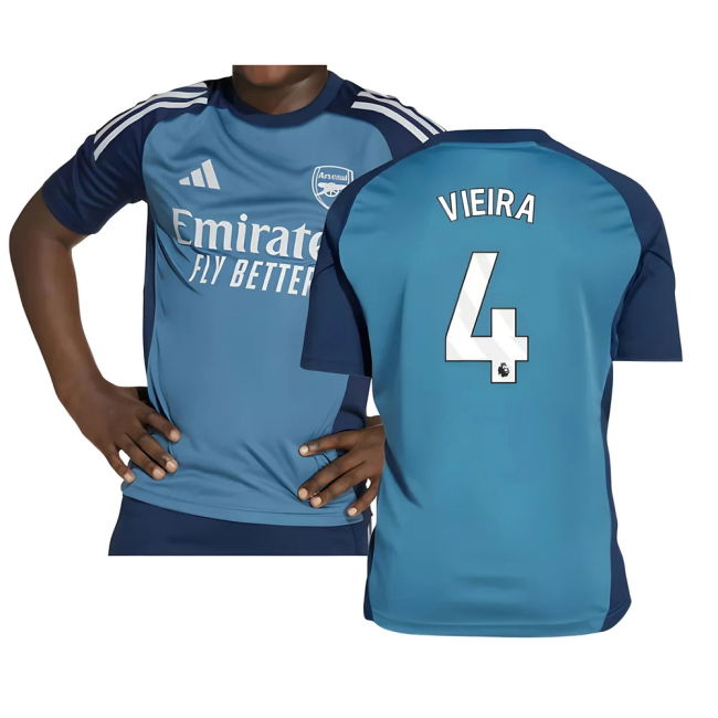 2025-2026 Arsenal Training Shirt (Blanch Blue) - Kids (Vieira 4)