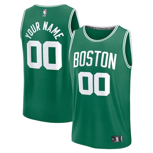 Boston Celtics Fast Break Custom Jersey - Icon Edition - Kelly Green/White/Black