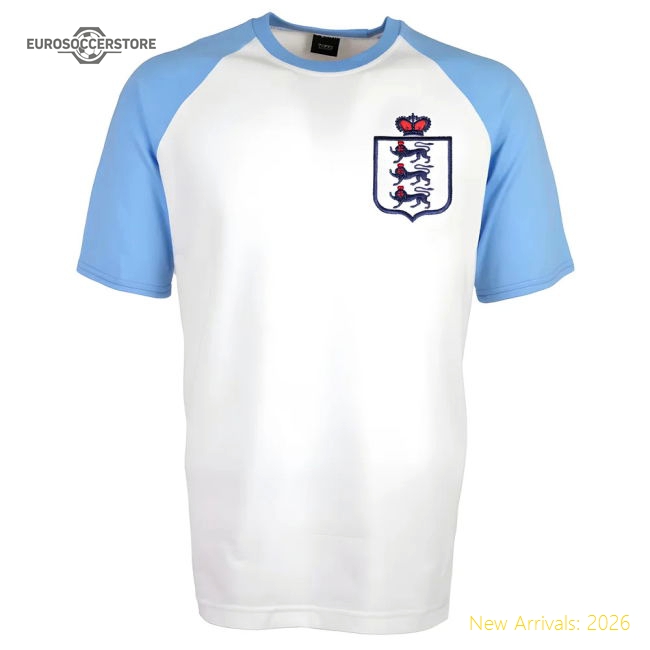 Kids England Raglan Sleeve White/Sky T-Shirt