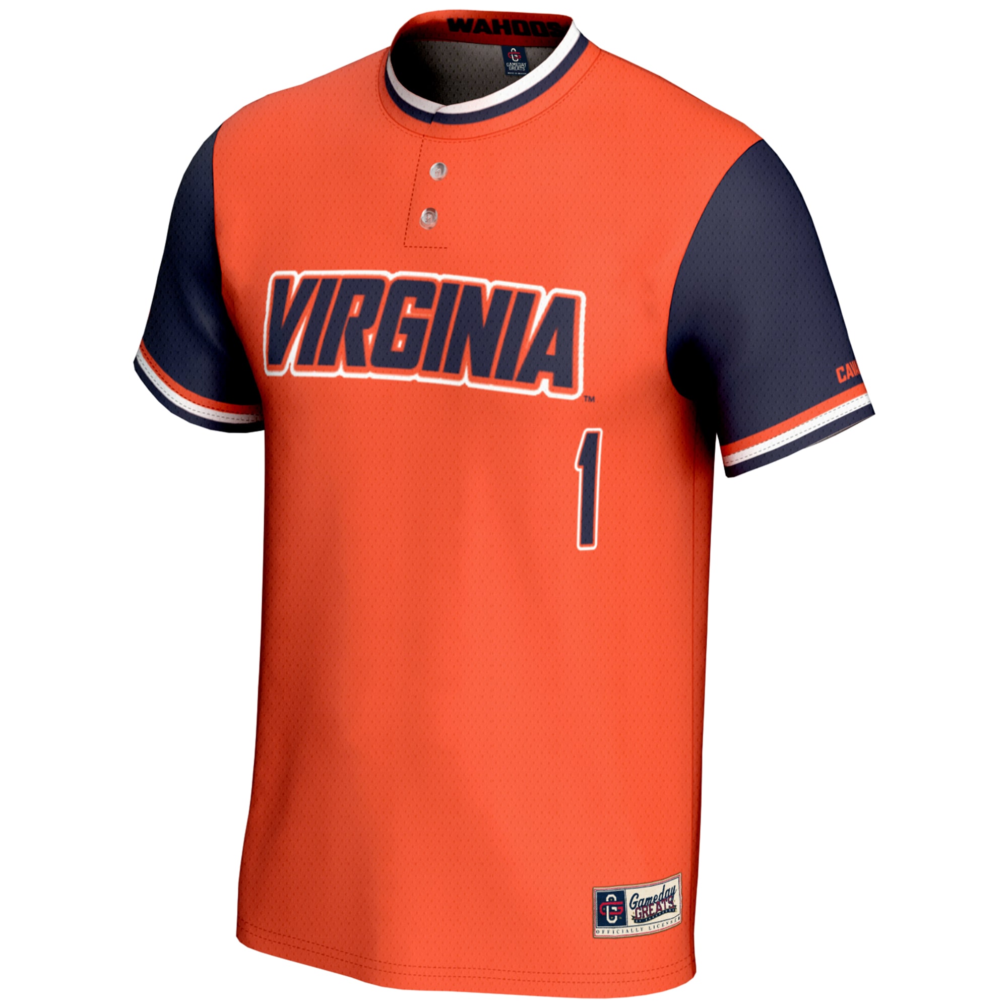 [DDG] Virginia Cavaliers GameDay Greats Unisex Lightweight Softball Jersey - Orange