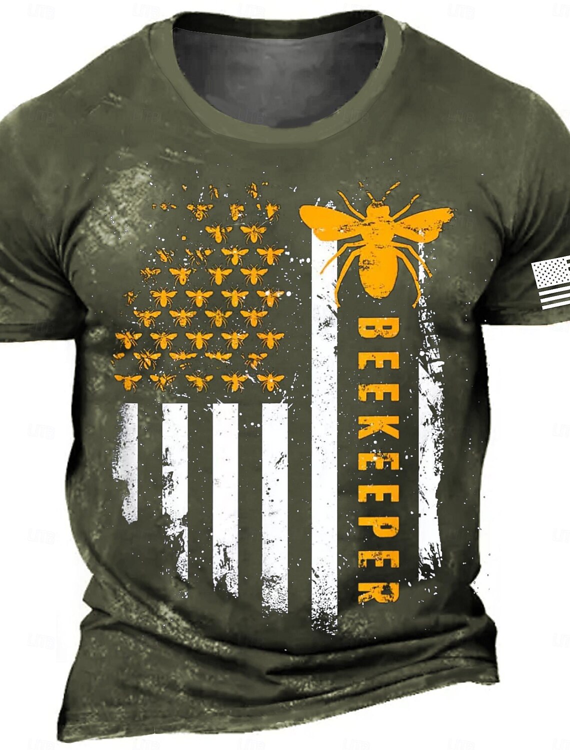 4th of July 2026 250th Memorial Day Men's Patriotic Vintage Retro Patriot 3D Print Veteran Crew Neck Short Sleeve T-Shirt Casual Outdoor Sports Street