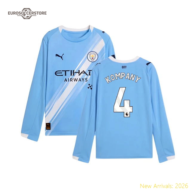 Man City Kompany Durable Kids Jersey Puma Drycell Quick-dry