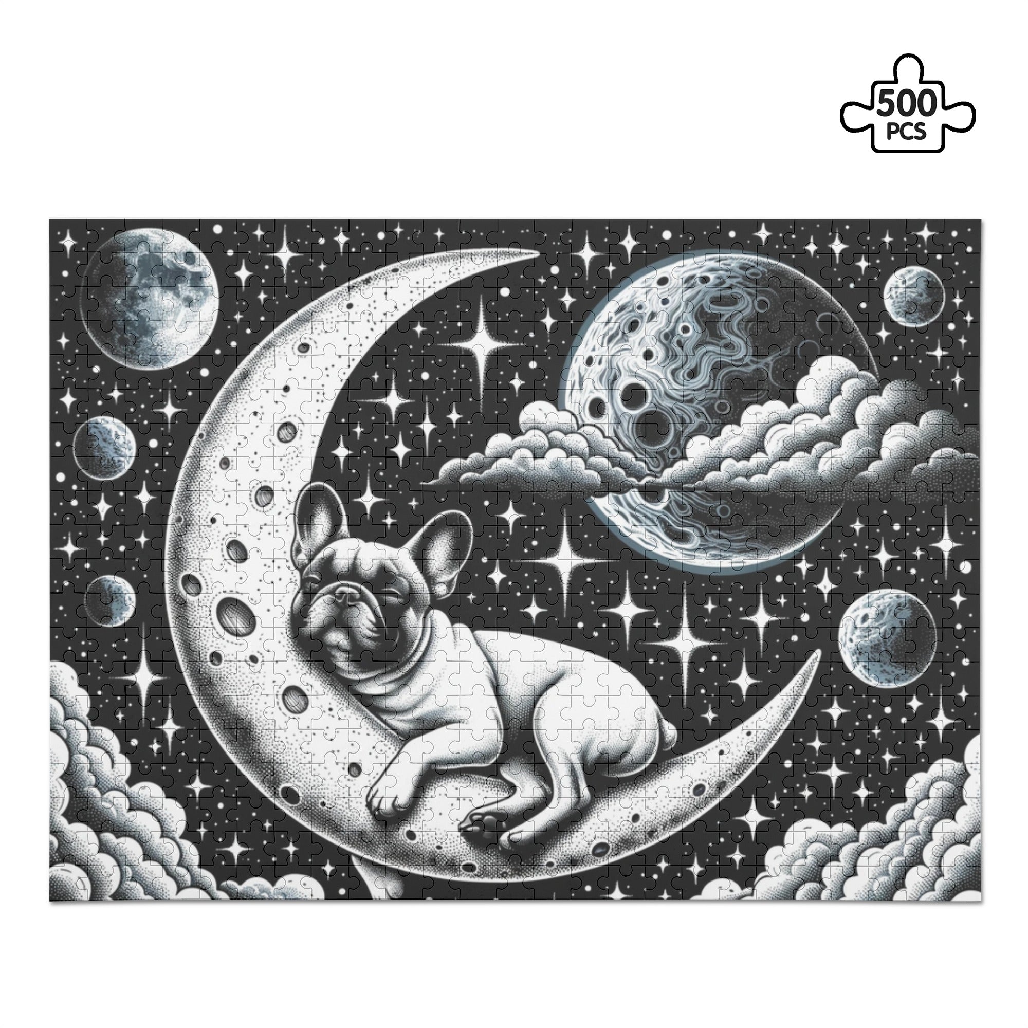 French Bulldog Nova - Premium 500-piece Wooden Puzzle Winter Wear