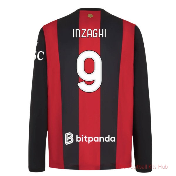 2026-2027 AC Milan Long Sleeve Home Shirt (Inzaghi 9)