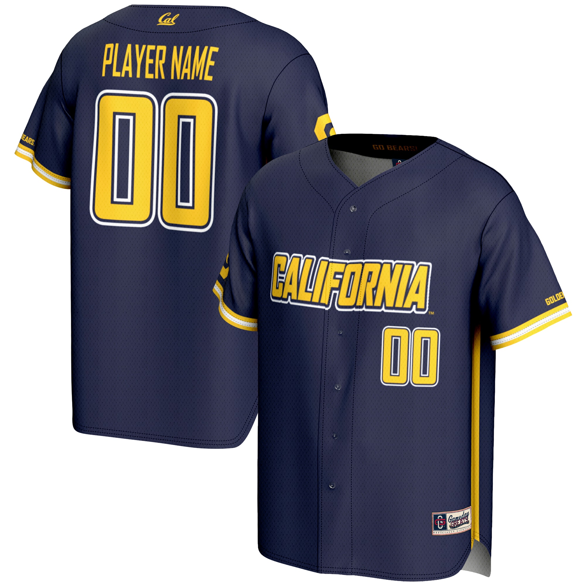 [NJP] Cal Bears GameDay Greats NIL Pick-A-Player Lightweight Baseball Jersey - Navy