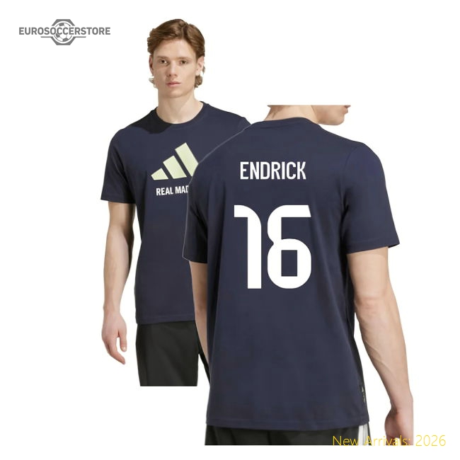 High-quality 2025-2026 Real Madrid Seasonal Graphic Tee (legend Ink