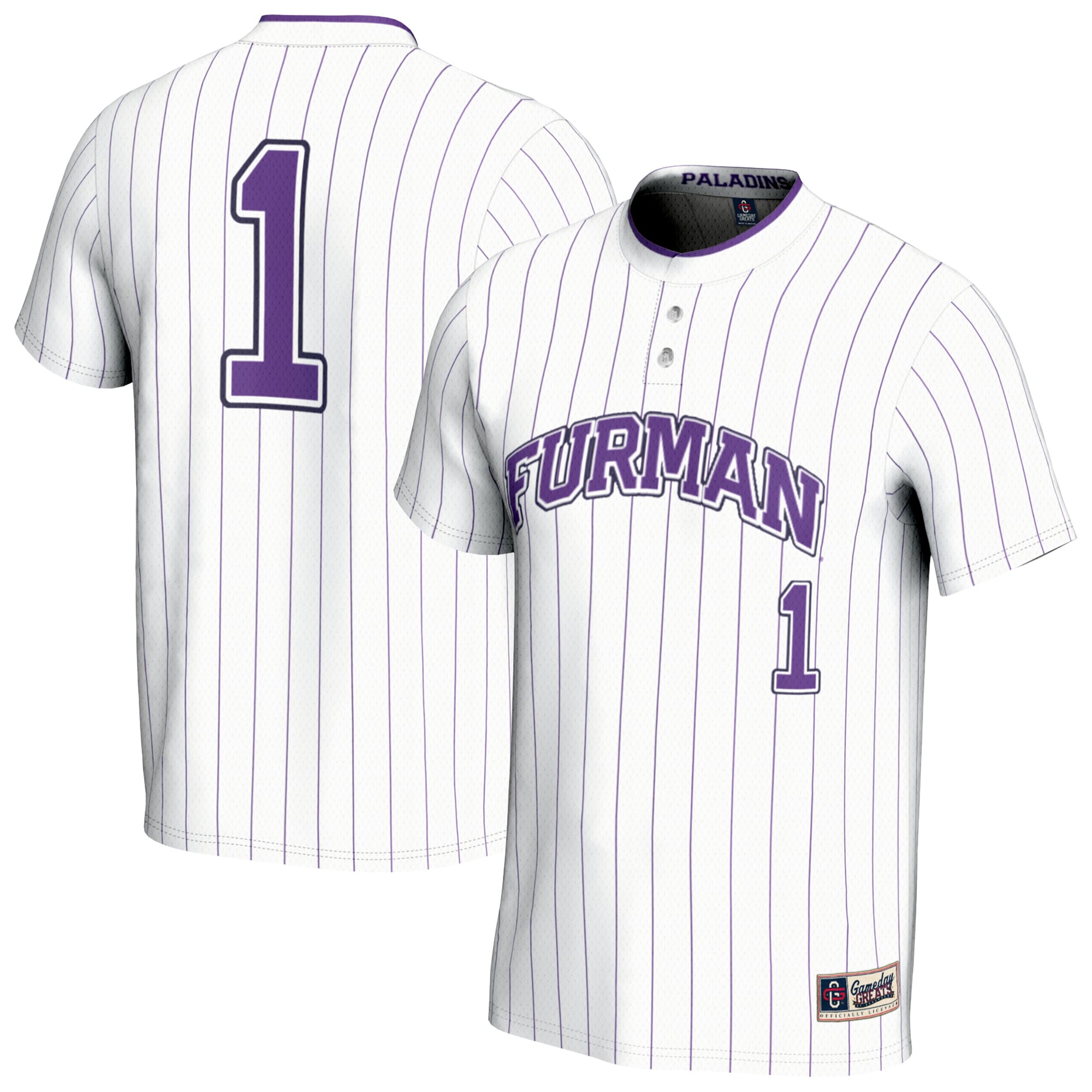 [NJP] Furman Paladins GameDay Greats Youth Lightweight Collegiate Softball Fashion Jersey - White