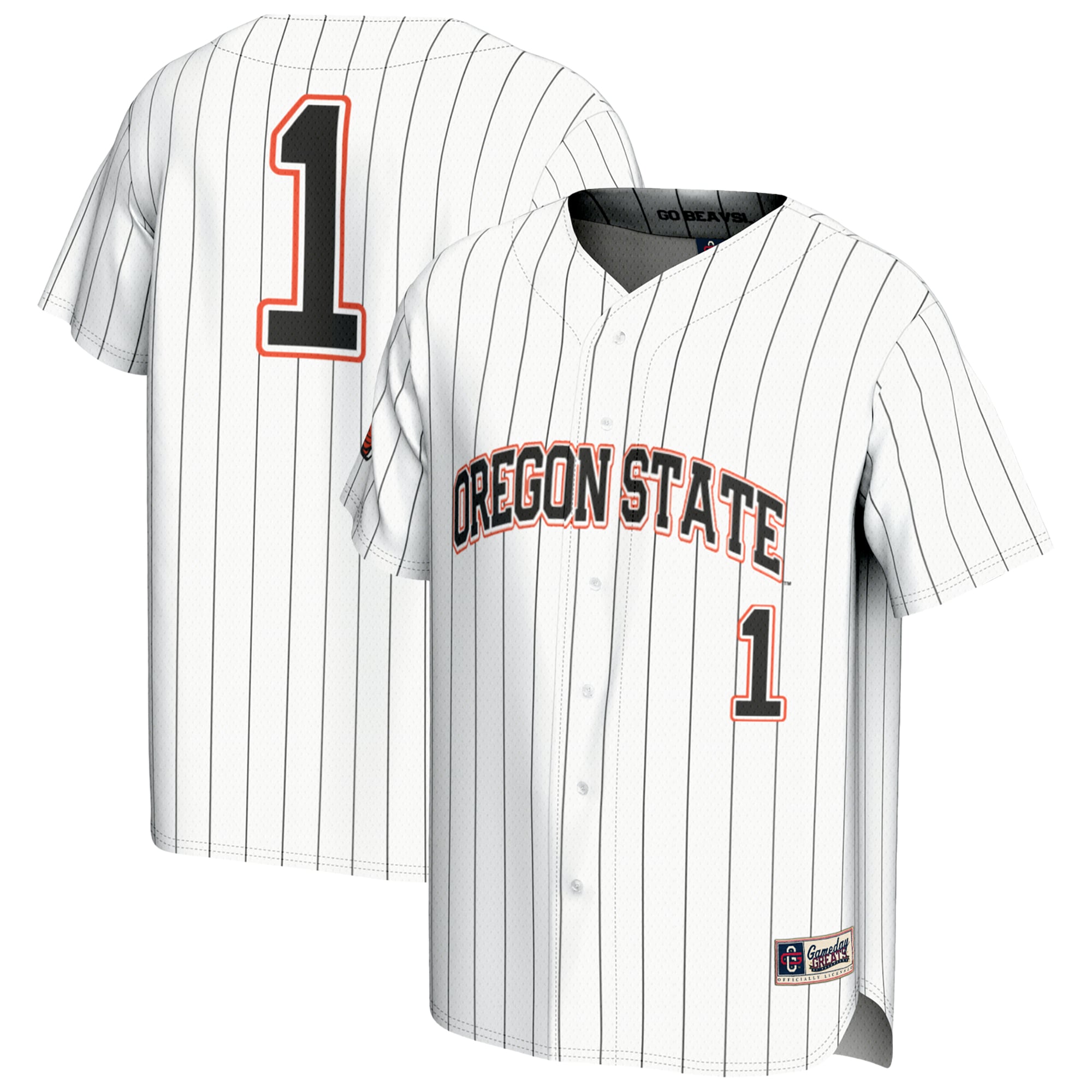 #1 Oregon State Beavers GameDay Greats Lightweight Baseball Fashion Jersey - White