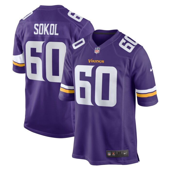 Men's Minnesota Vikings Josh Sokol Nike Purple Home Game P...