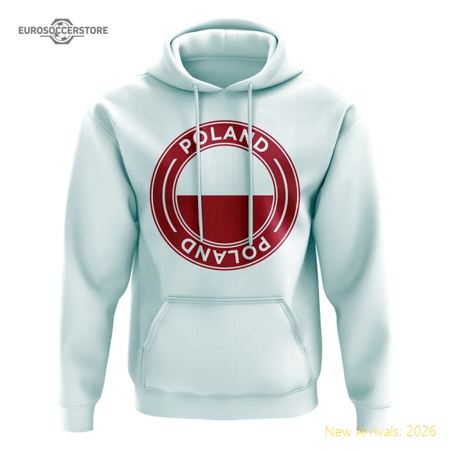 Poland Football Badge Hoodie (White)