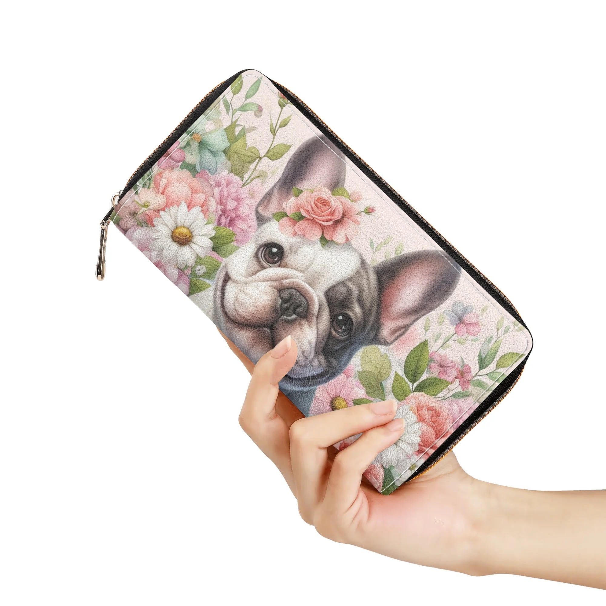 Gracie - Frenchie Lover Leather Zipper Wallet Casual Wear