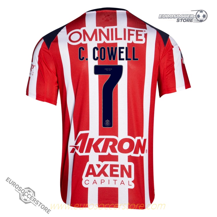 Chivas 25-26 Season Home Jersey, No. 7, Player: C. COWELL