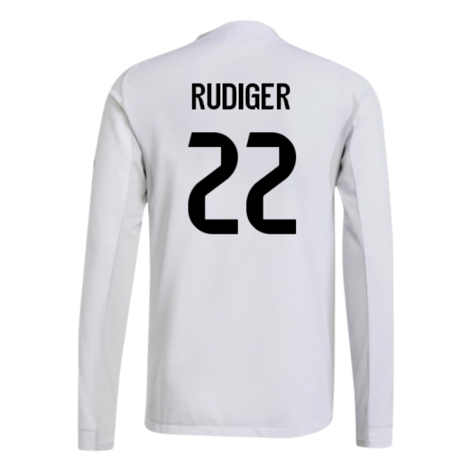 2025-2026 Real Madrid Authentic Long Sleeve Home Shirt (Rudiger 22)