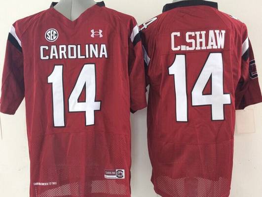 Men's None Red 2024 high quality Connor Shaw #14 home jersey Jersey