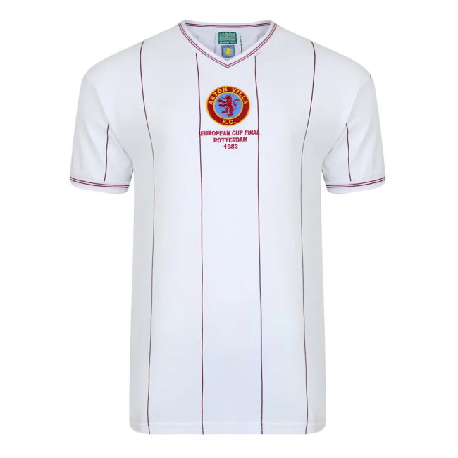 Score Draw Aston Villa 1982 Euro Final Retro Football Shirt (Withe 9)
