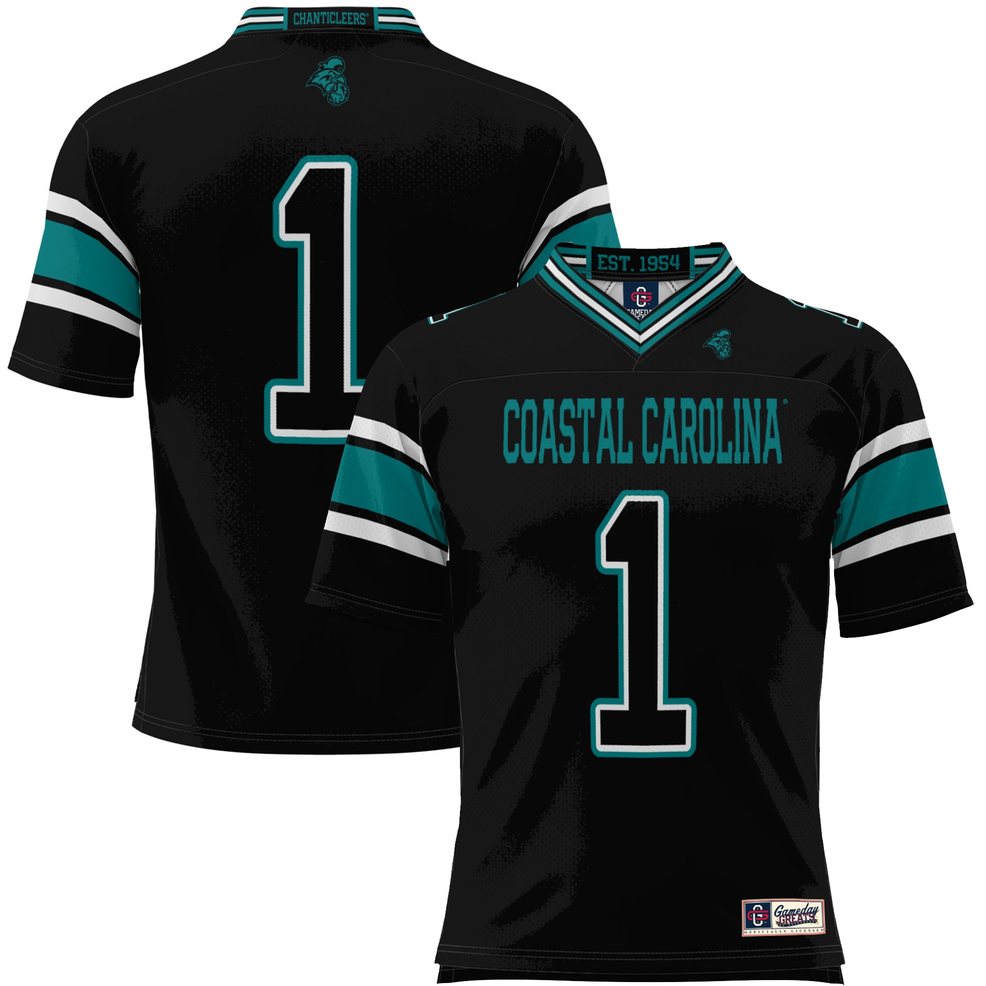 #1 Coastal Carolina Chanticleers GameDay Greats Endzone 2026 Season Football Jersey - Black