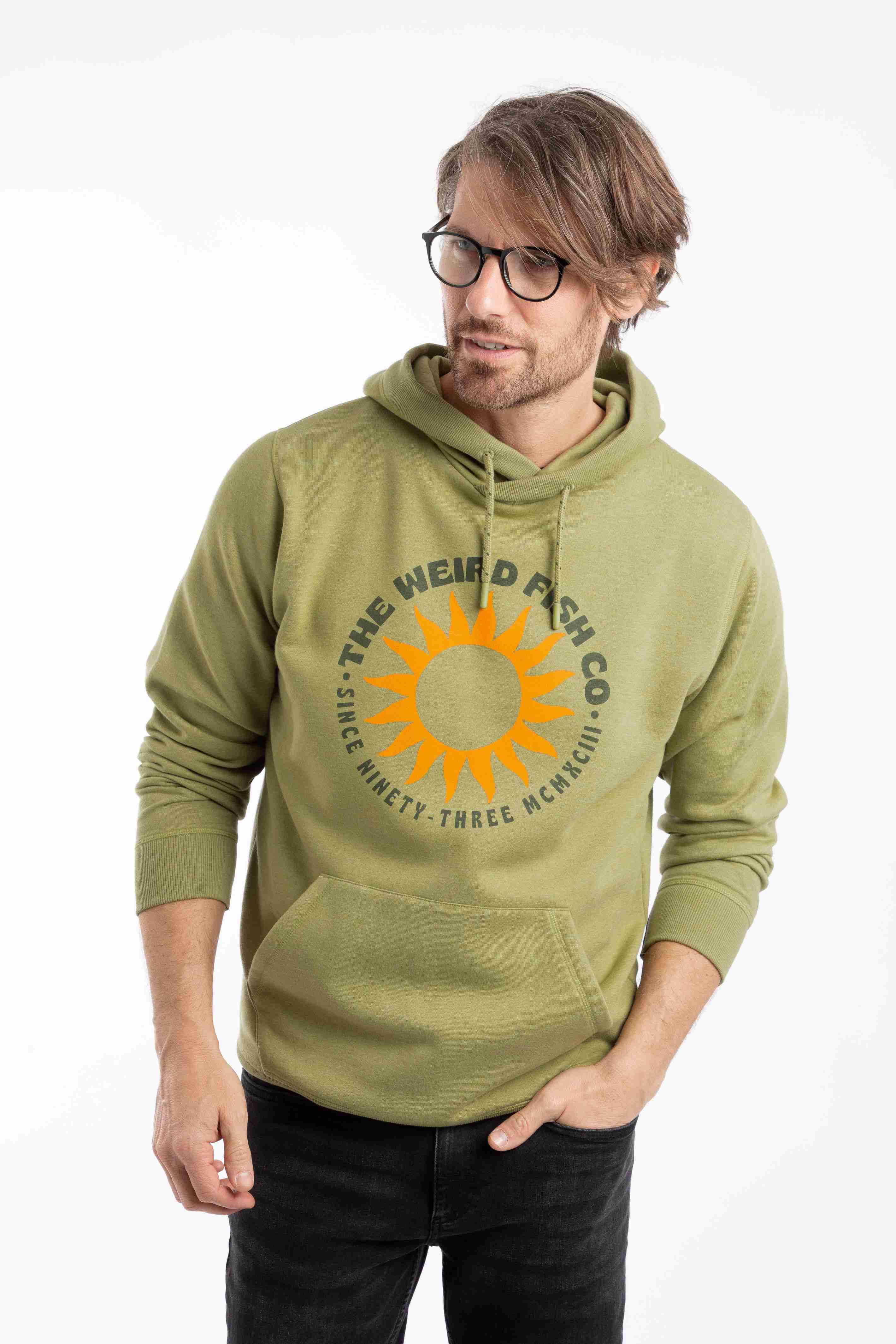 Bryant Front Print Graphic Popover Hoodie WashedOak