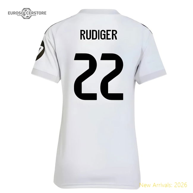 2025-2026 Real Madrid Home Shirt (Womens) (Rudiger 22)