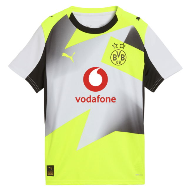 Kids Authentic 2025-2026 Borussia Dortmund German Away Shirt