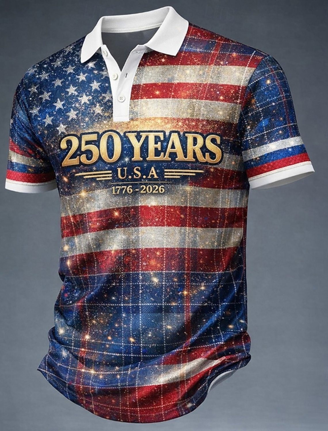 4th of July 2026 250th Memorial Day Men's Patriotic Patriot Graphic National Flag Veteran Short Sleeve T-Shirt