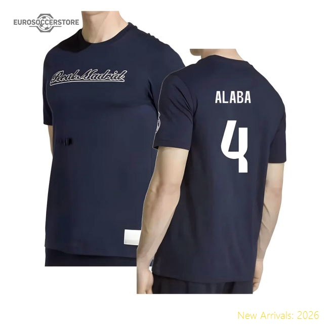 2025-2026 Real Madrid Us Tee (navy) (alaba 4) - Economical