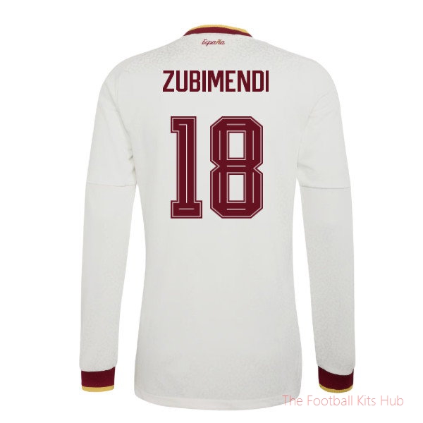 2026-2027 Spain Authentic Long Sleeves Away Shirt (Zubimendi 18)