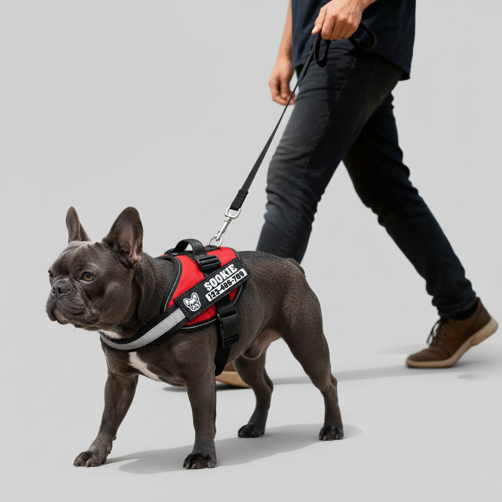 - Safe Personalized French Bulldog Harness Indoor Use | Comfort Fit