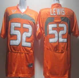 authentic Men's None Lewis Orange #52 Orange 2024 Football Jersey