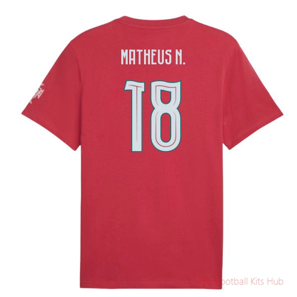 2026-2027 Portugal FtblCulture Tee (Red) (Matheus N. 18)