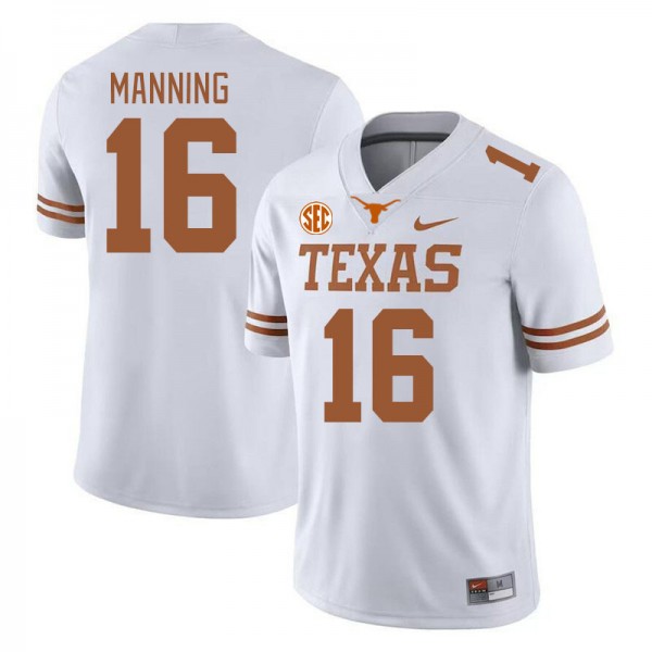 Men Texas Longhorns Arch Manning #16 Premium Replica - Discounted