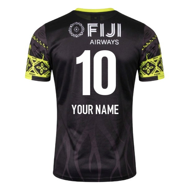 [LLS] 2026-2027 Fiji Rugby Pre Match Shirt (Black/Lime) (Your Name)