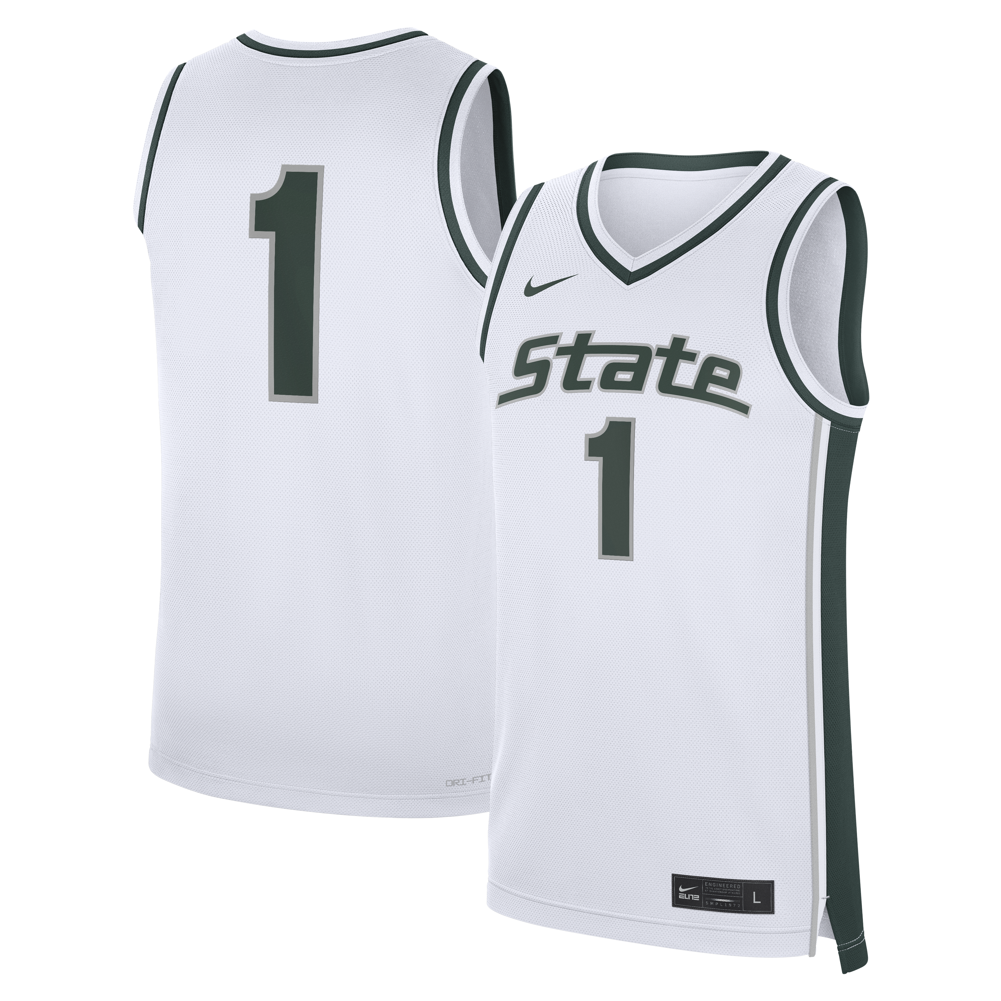 [NJP] Women's Michigan State Spartans #1 Alternate Replica Basketball Jersey - White