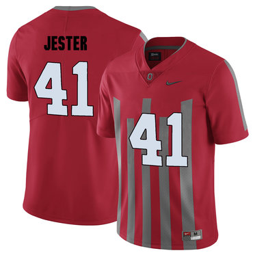 away jersey Men's OSU Ohio Hayden Jester #41 Red 2024 Football Jersey