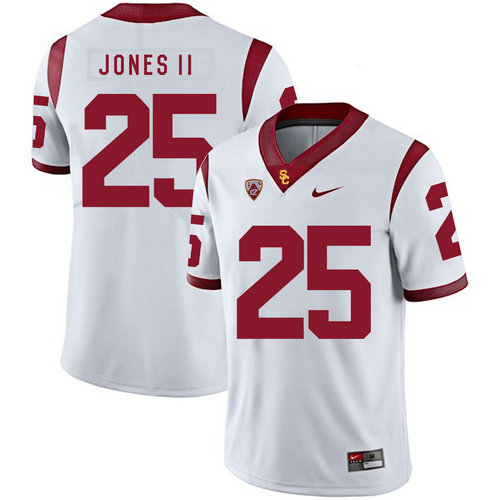 Men's None White 2024 stitched Ronald Jones #25 college football