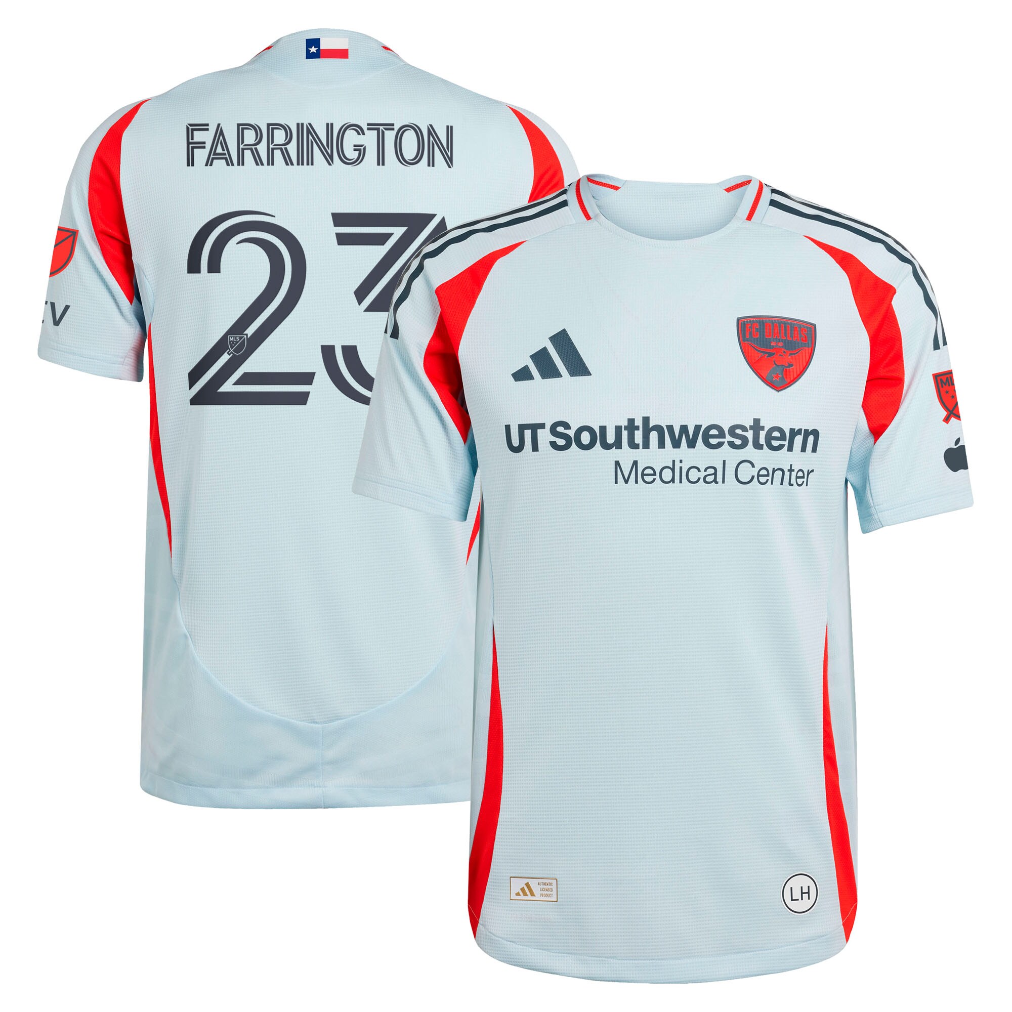 [SJH] Logan Farrington FC Dallas 2025 The Inferno Kit Authentic Player Jersey - Light Blue