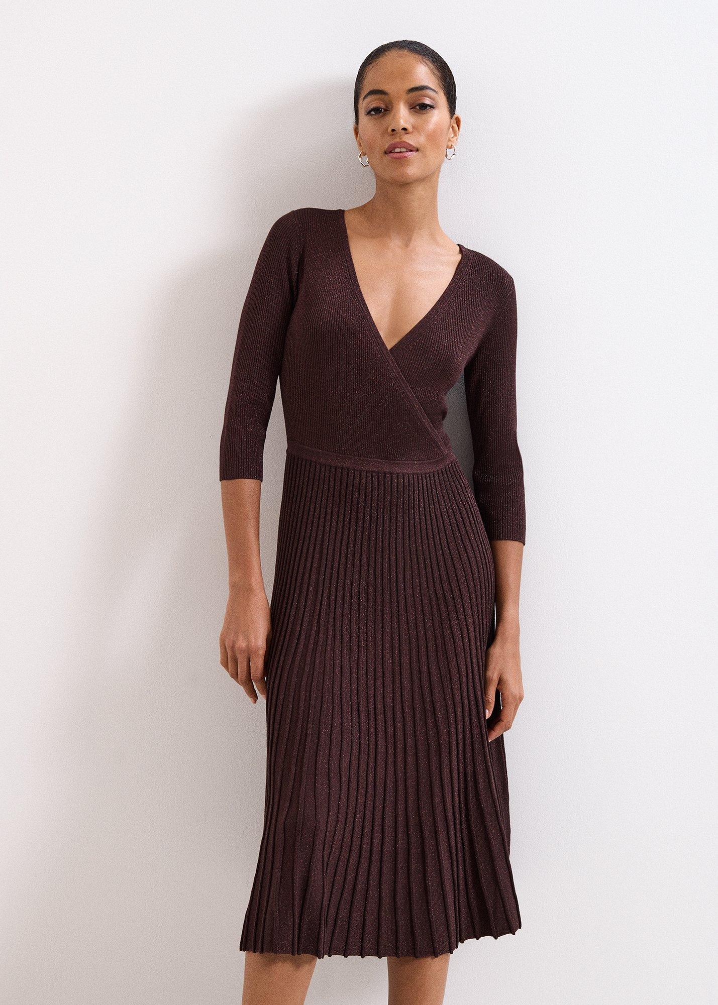 Mina Shimmer Wrap Midi Dress