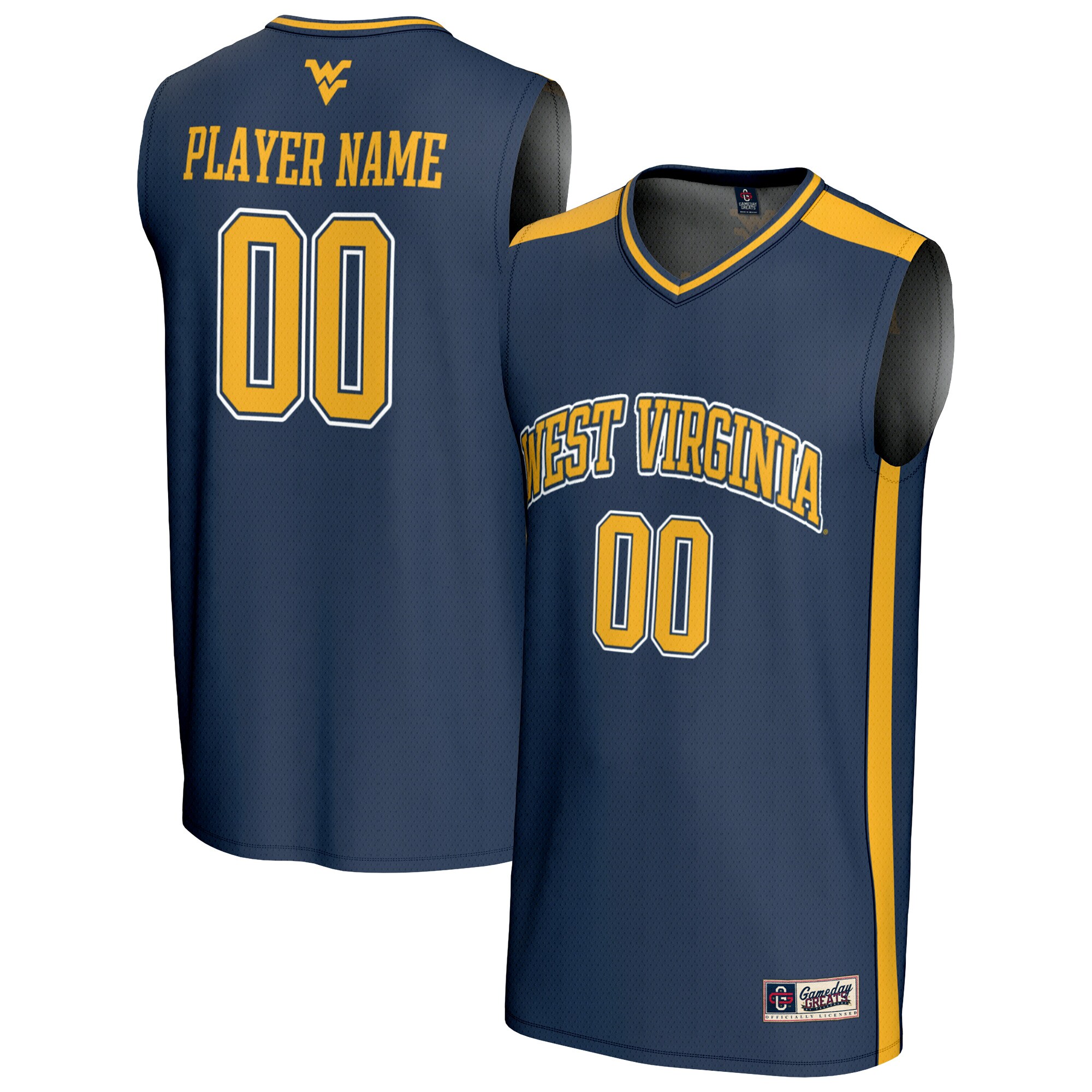 [DDG] West Virginia Mountaineers GameDay Greats NIL Pick-A-Player Lightweight Basketball Fashion Jersey - Navy