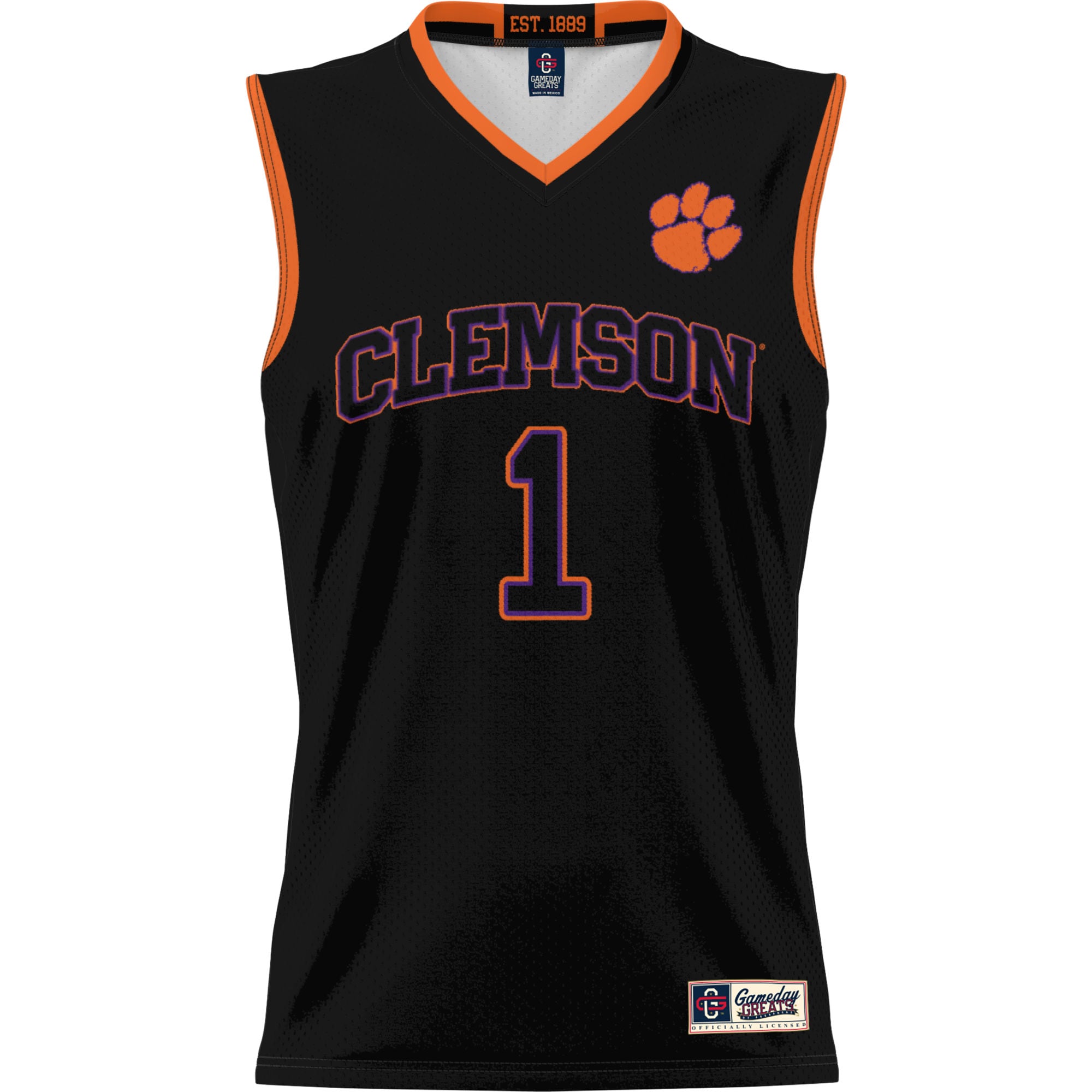 [DDG] Clemson Tigers GameDay Greats Youth Lightweight Basketball Jersey - Black