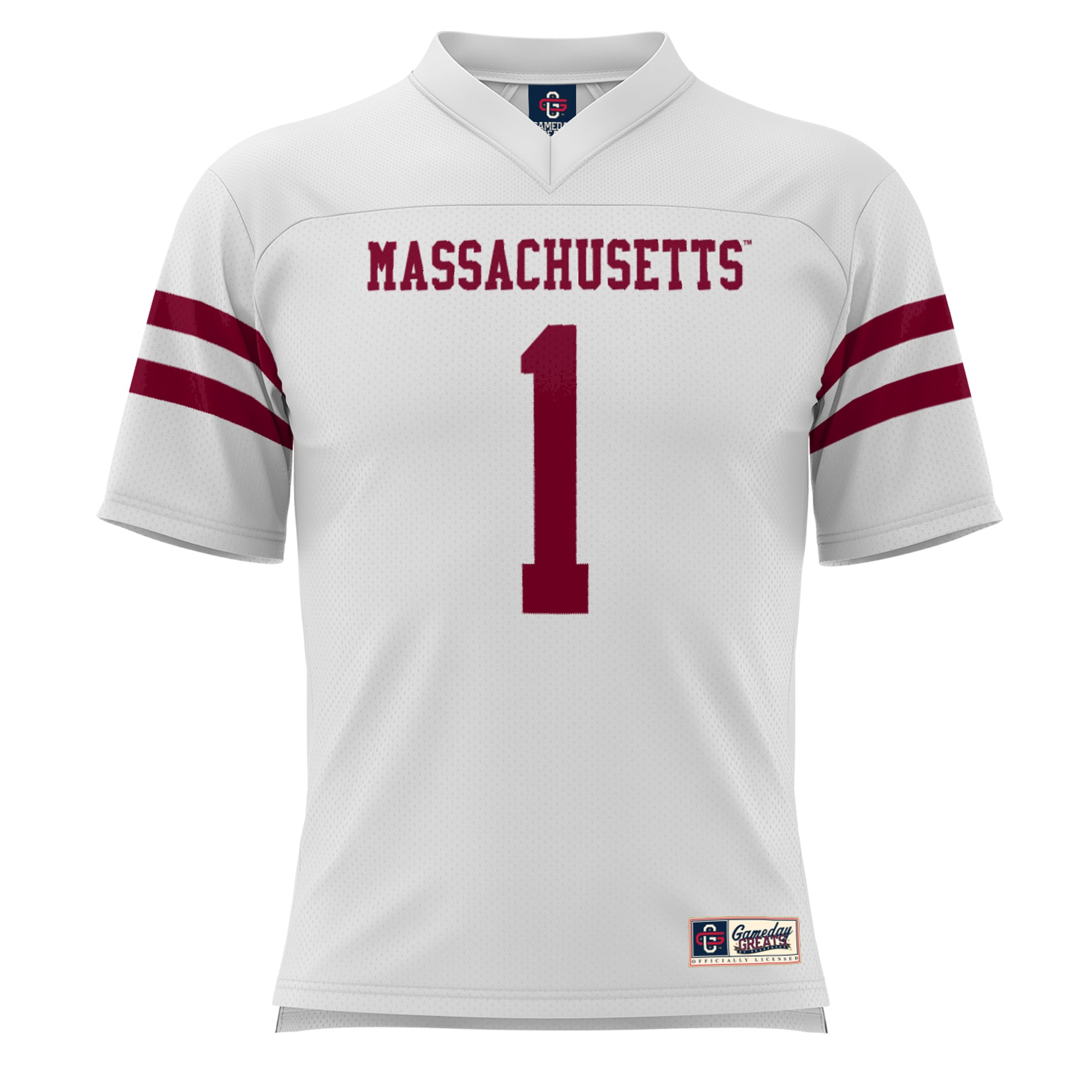 Men's #1 White UMass Minutemen Football Jersey