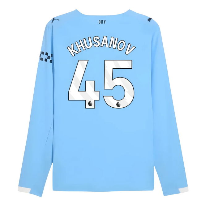 Football Man City Authentic Long Sleeve Home Shirt Khusanov #45 To...