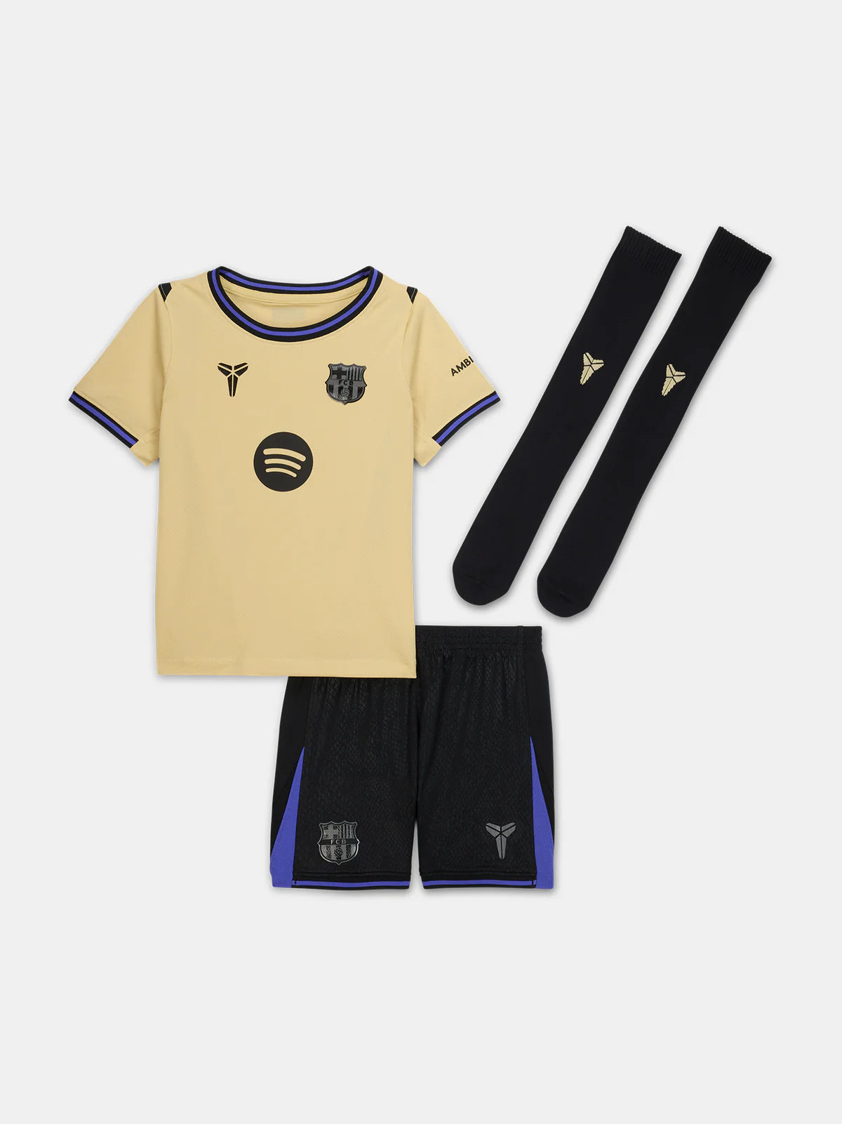Kid¡®s Barcelona Away Soccer Jerseys (Jersey+Short+Socks) Kit 2025/26A