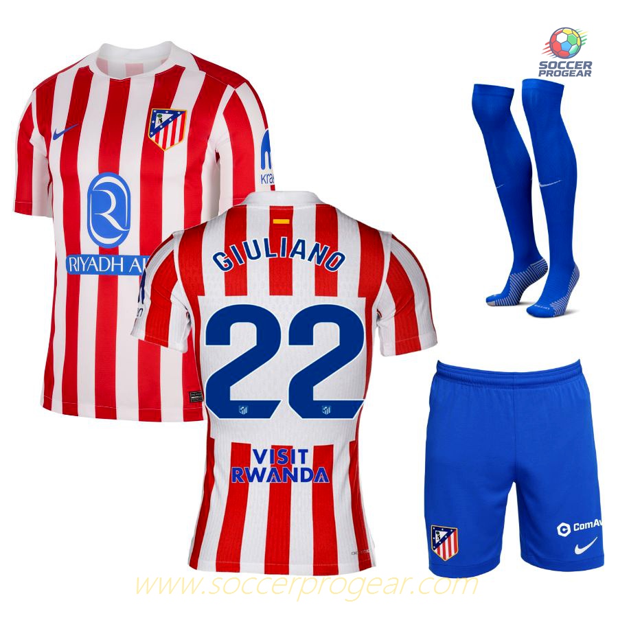 Atletico Madrid Home Soccer Football Shirt Youth Soccer Football Shirt 2025/26 Collection Giuliano