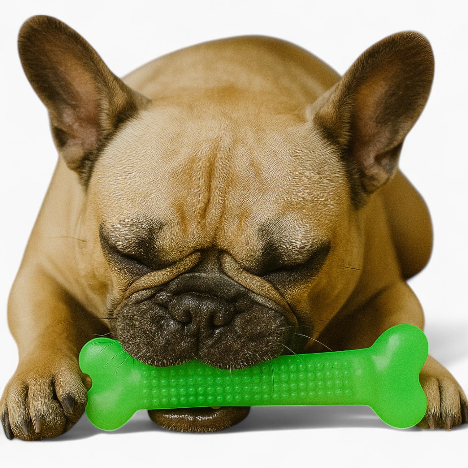 Breed-Specific Chewlax Frenchie Chew Toy – Tough Rubber Bone Dental C...