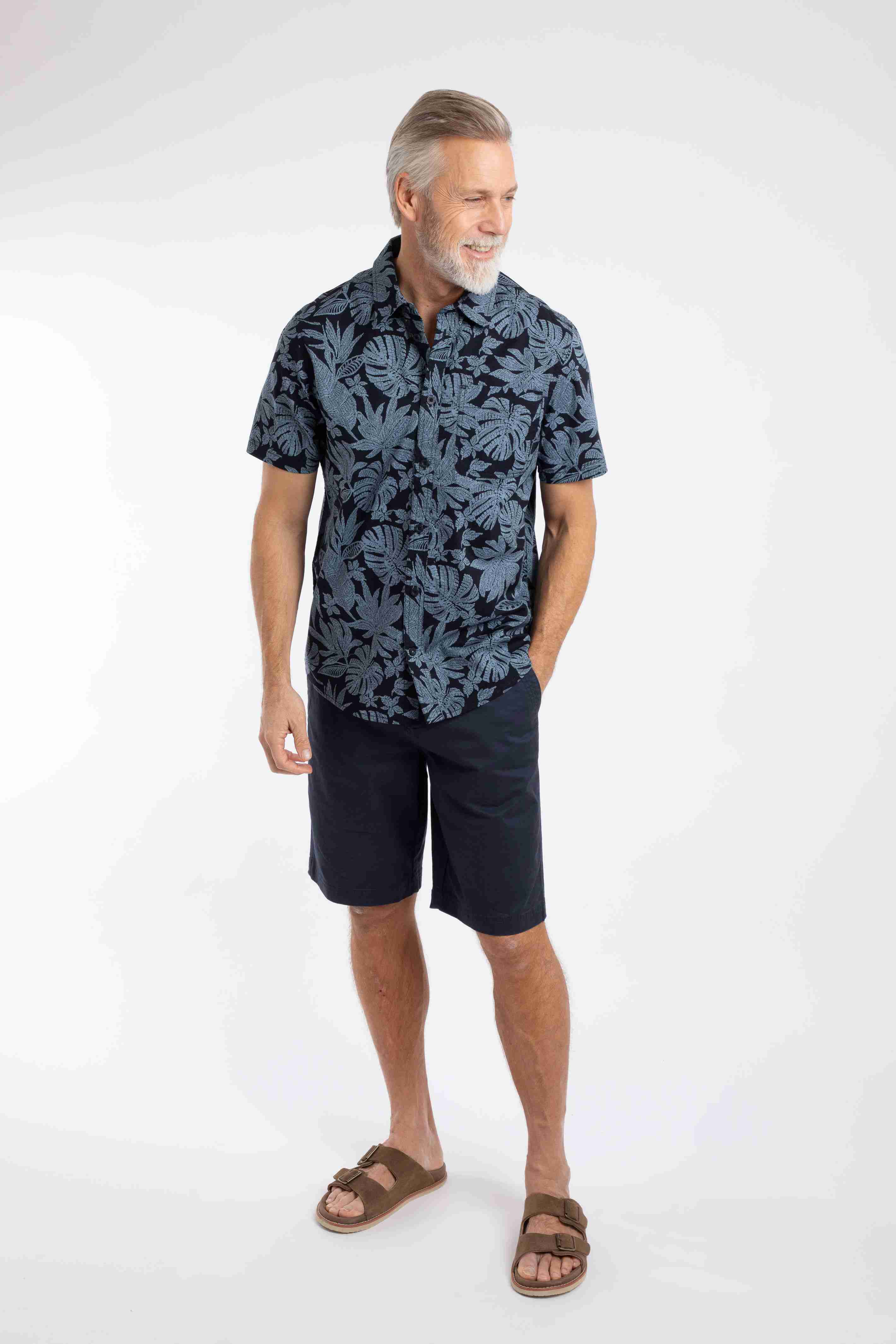 Faraway Short Sleeve Printed Shirt Blue Mirage